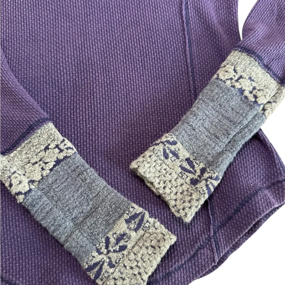 Free People Women's XS Newbie Rosy Cuff Thermal Purple Top - Picture 14 of 17